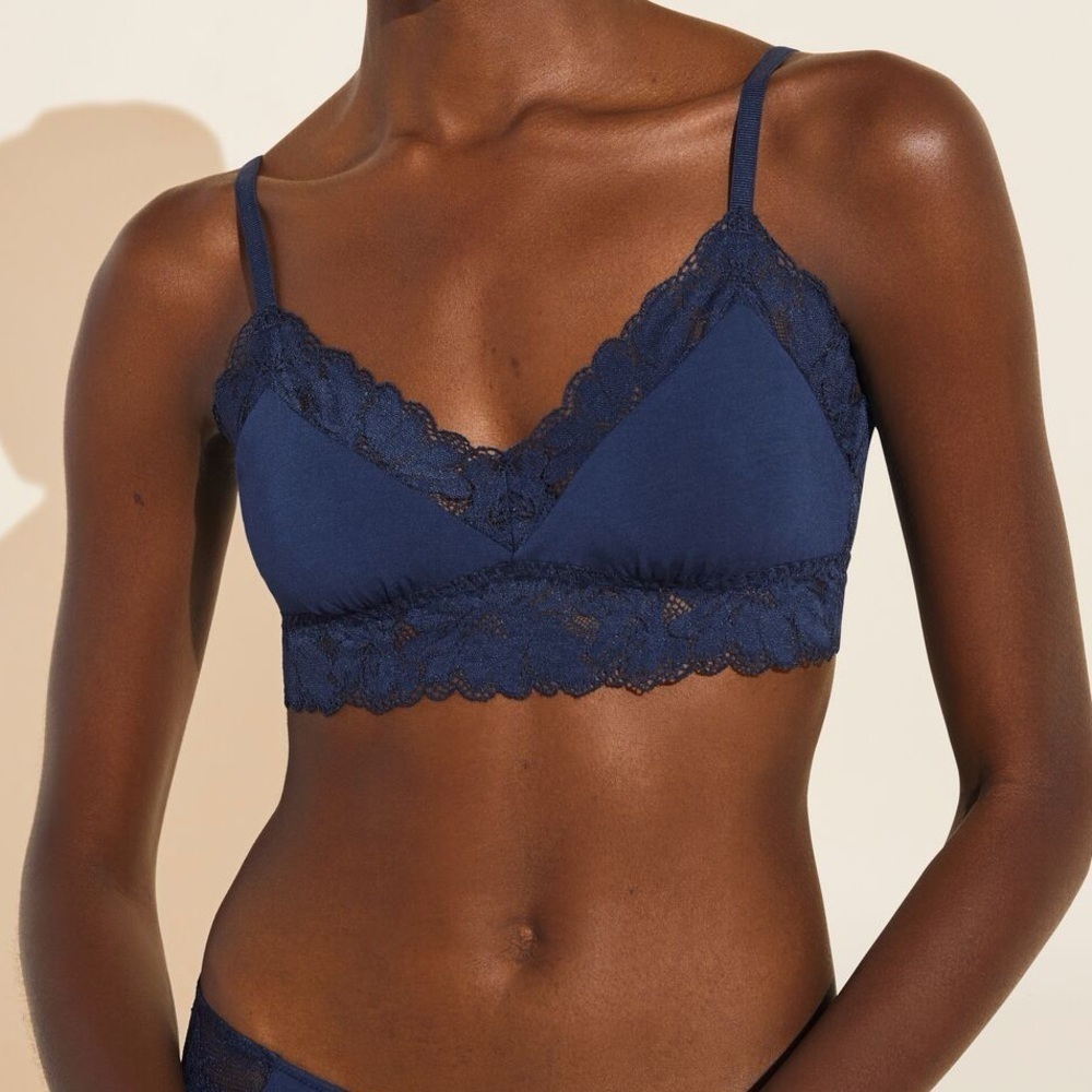 NWT Eberjey Women’s Rosalia Tencel Modal Bralette in Navy in size XS